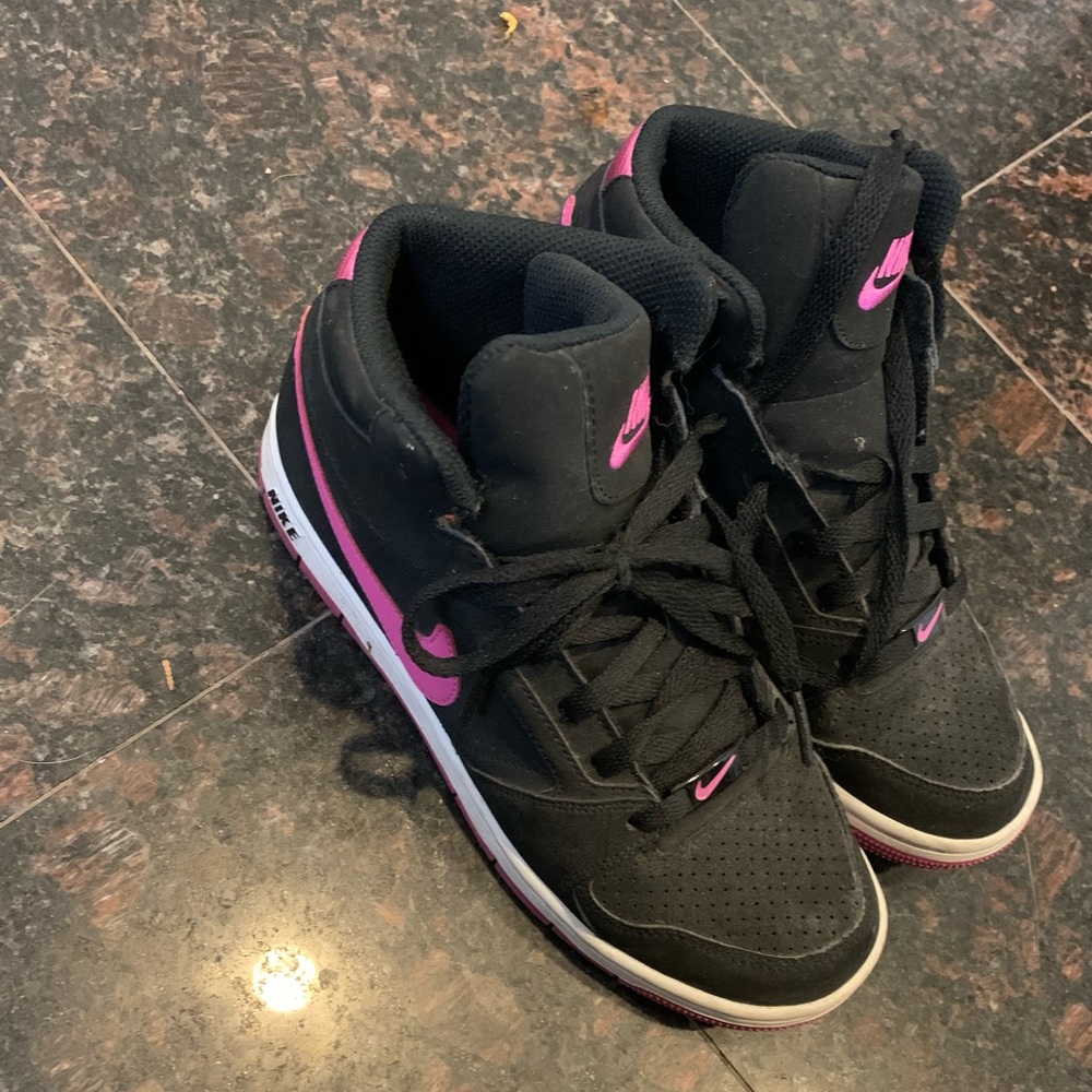 Nike Black and Pink High Tops